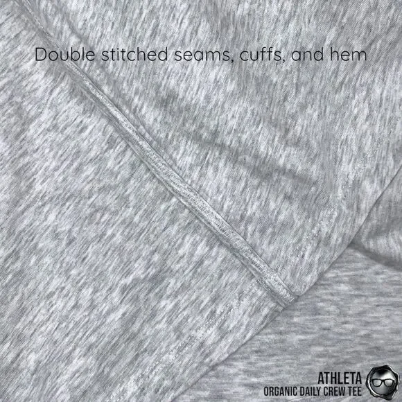 ATHLETA ORGANIC DAILY CREW TEE SHIRT GREY HEATHER COTTON T-SHIRT SIZE LARGE NEW - Picture 8 of 14